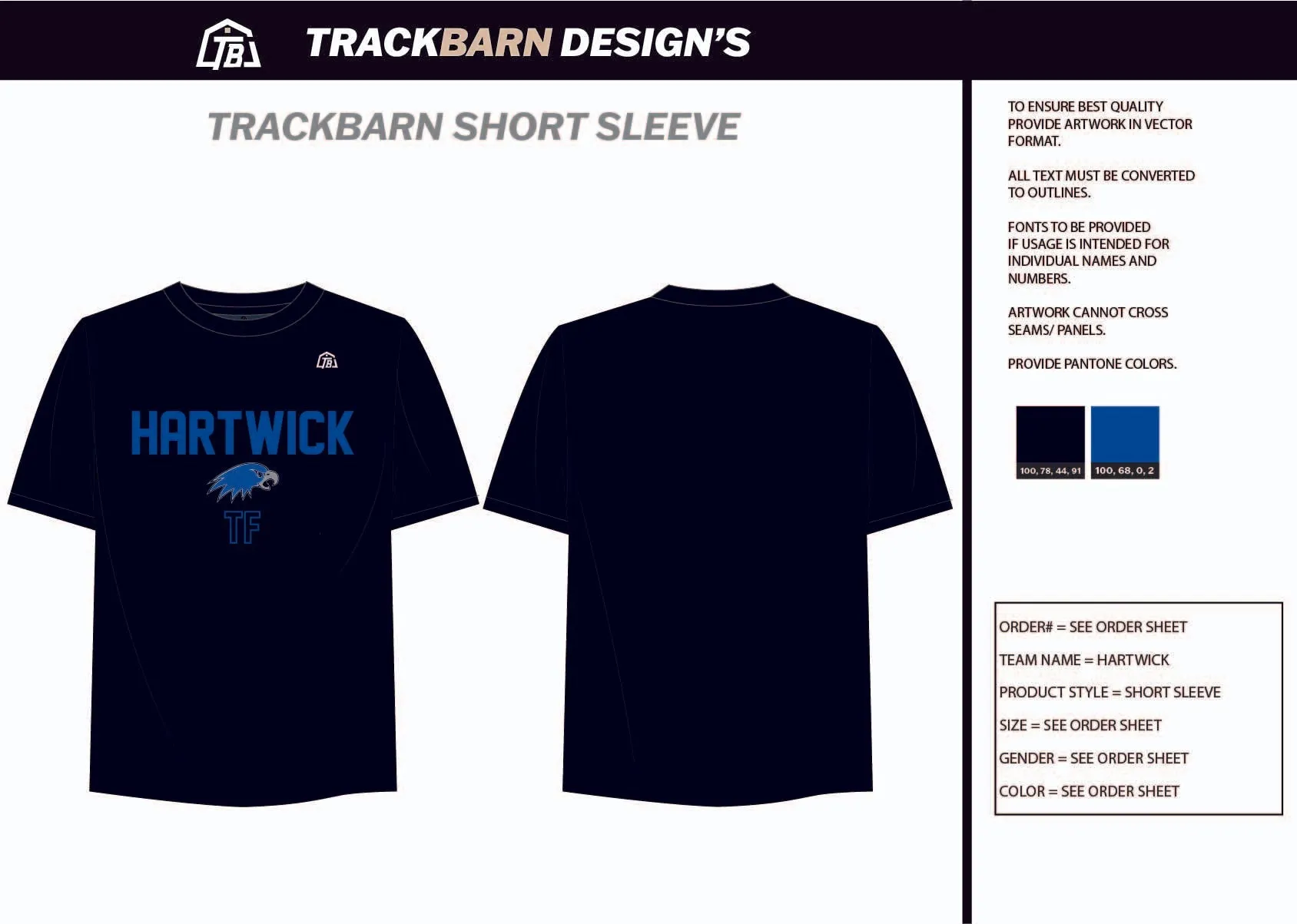 Hartwick-- Womens Stretch Light Training Tee