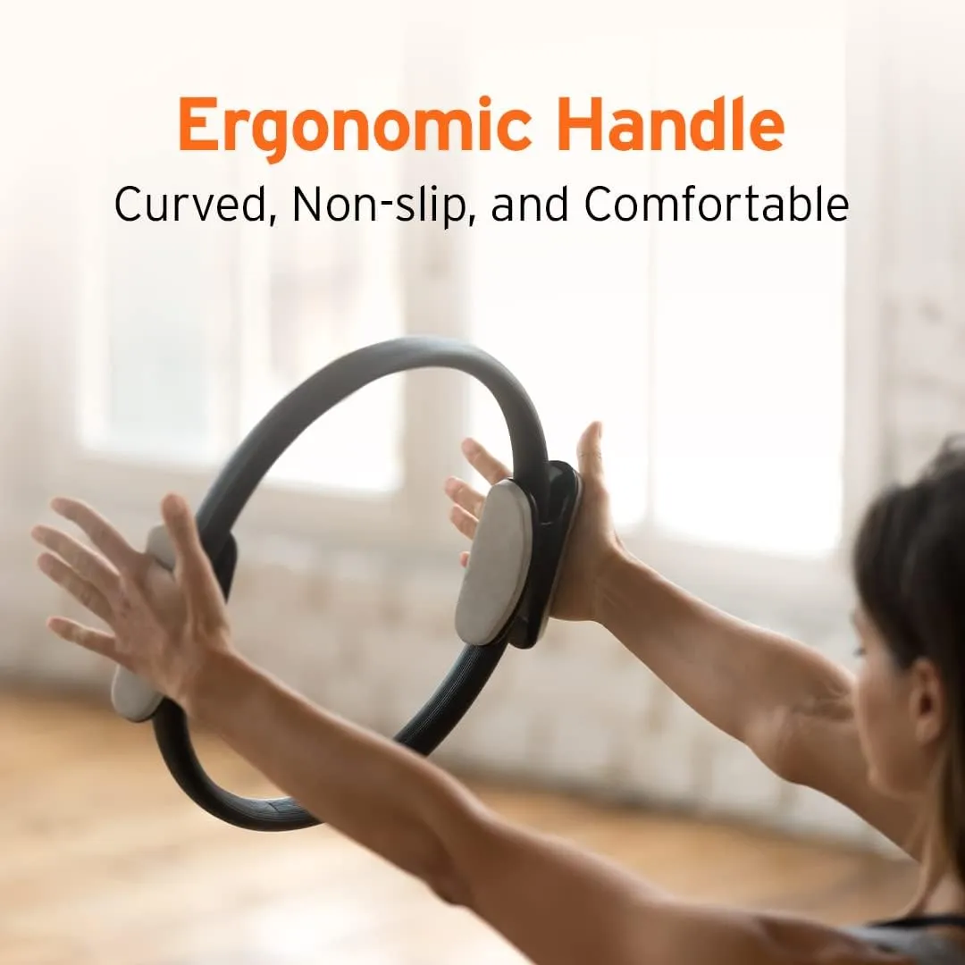 HEAD Pilates Ring - Full Body Toning Fitness | Stretching, Relaxation (Black) | Training Ring (38 CM) (Pilates Ring   Dual Roller)