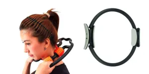 HEAD Pilates Ring - Full Body Toning Fitness | Stretching, Relaxation (Black) | Training Ring (38 CM) (Pilates Ring   Dual Roller)