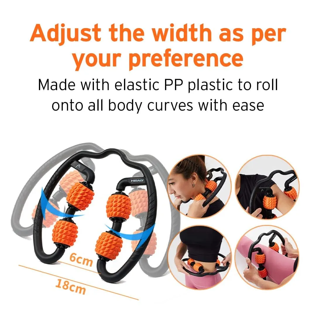 HEAD Pilates Ring - Full Body Toning Fitness | Stretching, Relaxation (Black) | Training Ring (38 CM) (Pilates Ring   Dual Roller)