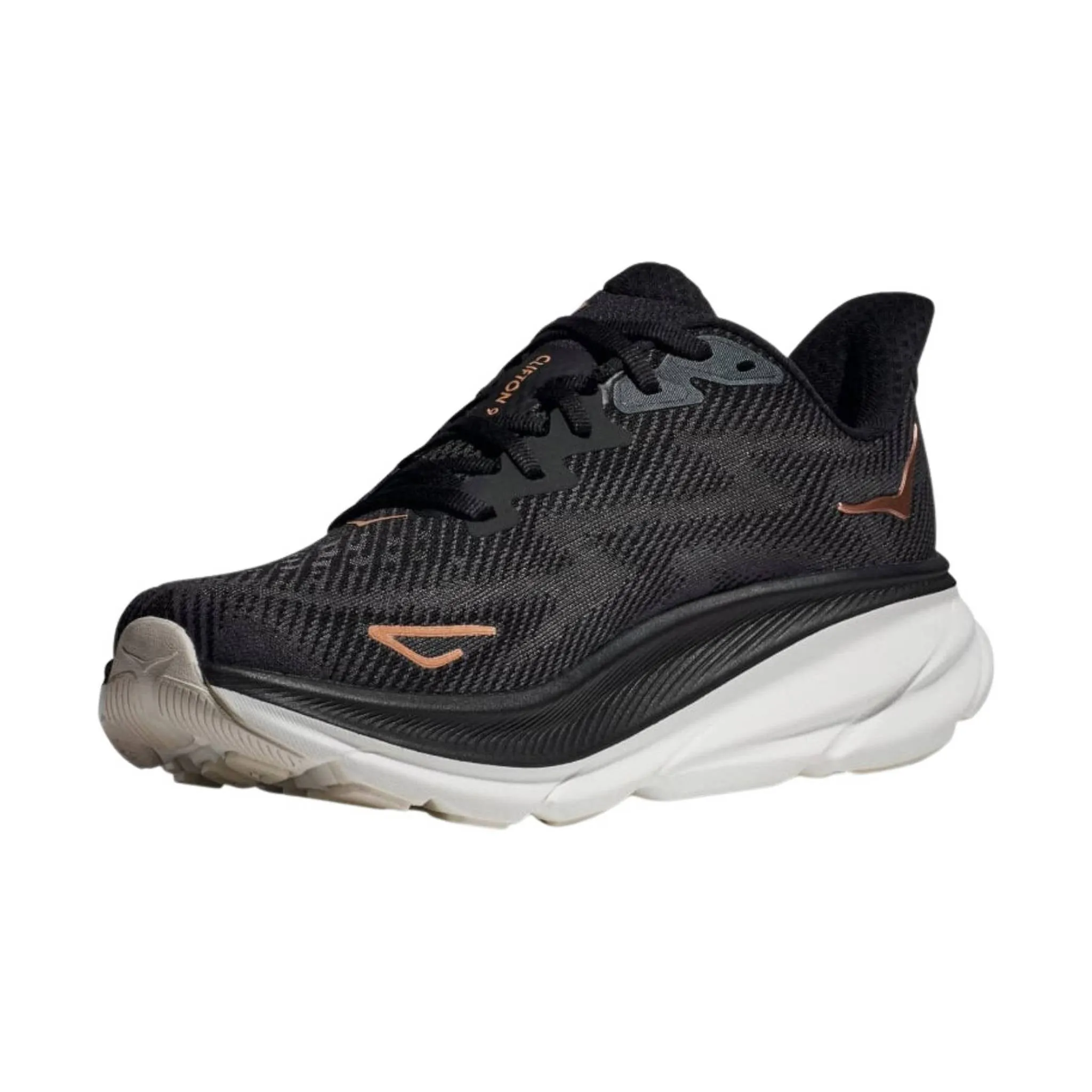 HOKA Women's Clifton 9 - Black/Rose Gold