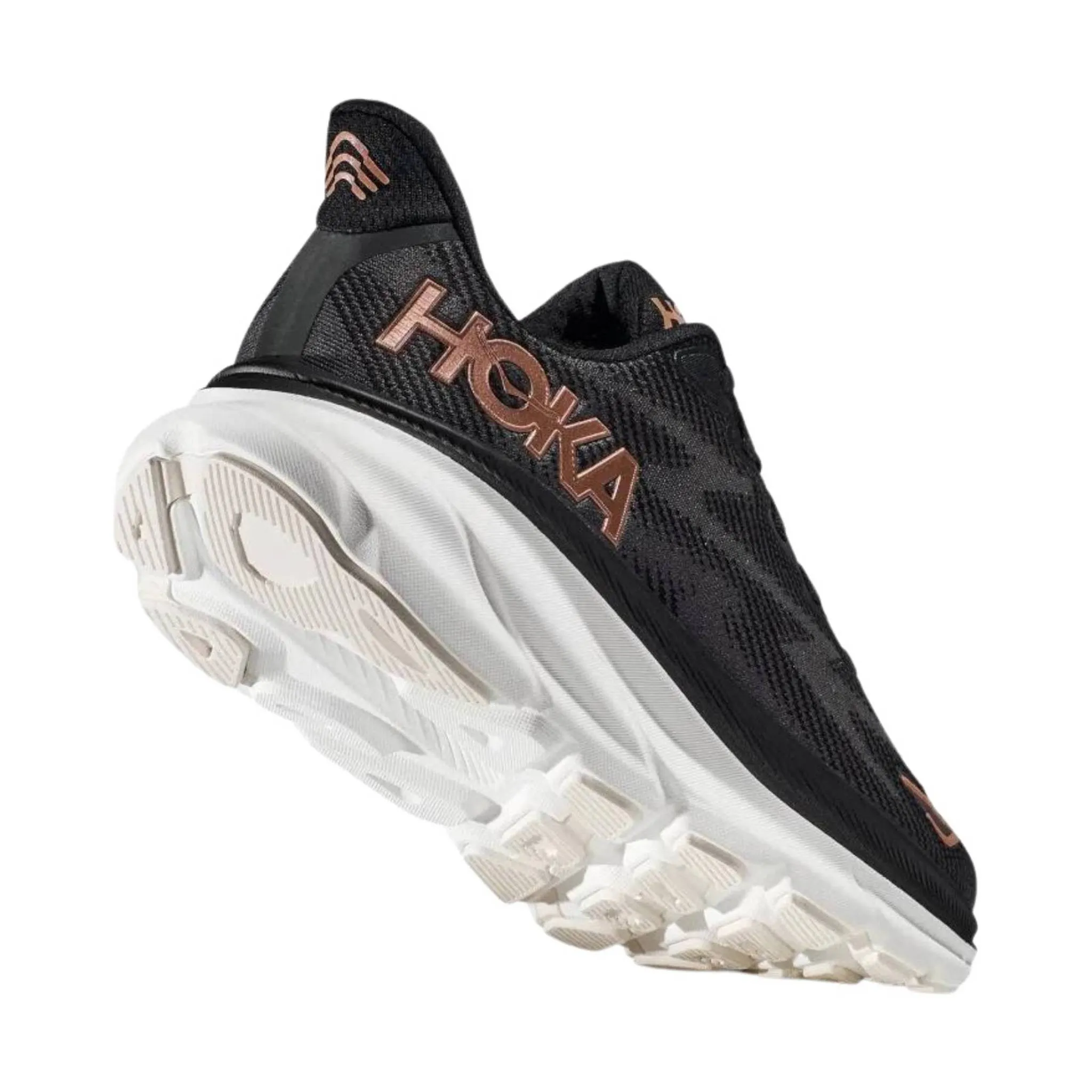 HOKA Women's Clifton 9 - Black/Rose Gold