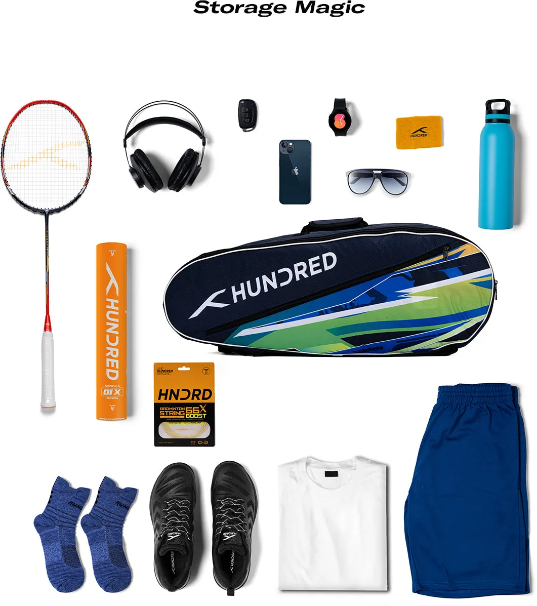 Hundred Cult Legacy Badminton Kit Bag (Navy) (Size - M/30 L)