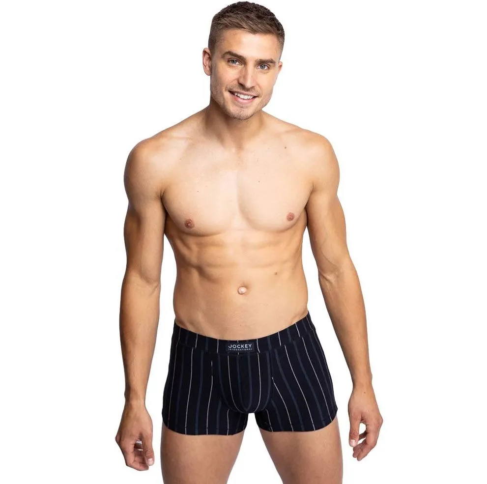 Jockey Mens London Trunks Underwear Striped Black Jocks