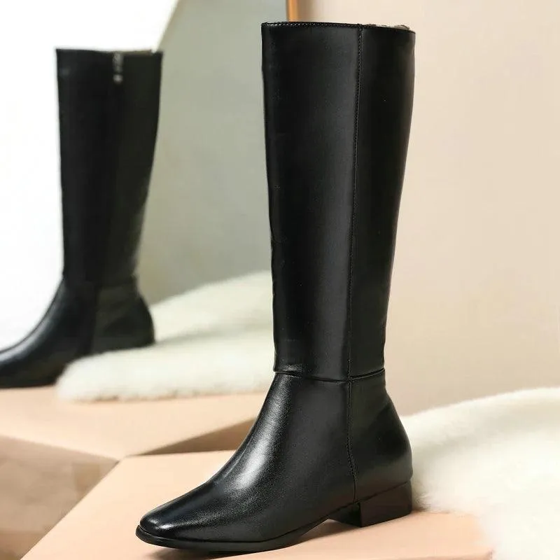 Knee High Square Heel Women Boots