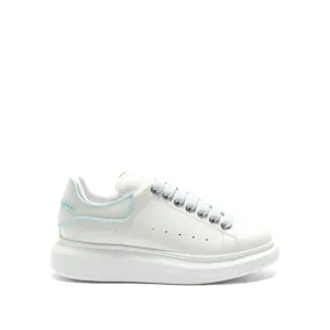 Larry Rubber Heel Sneaker in White/Powder Blue