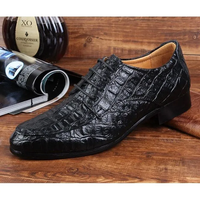 LuxePoint Exotic Lace-Up Derby Shoes