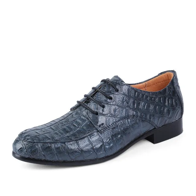 LuxePoint Exotic Lace-Up Derby Shoes