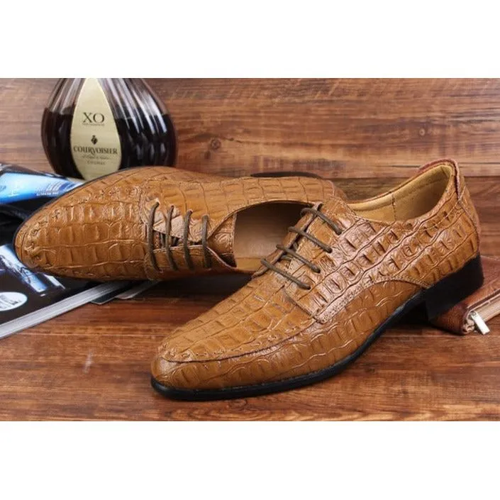 LuxePoint Exotic Lace-Up Derby Shoes