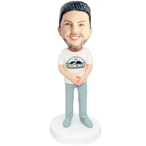 Male Fan Colorado Rockies Baseball Custom Figure Bobblehead