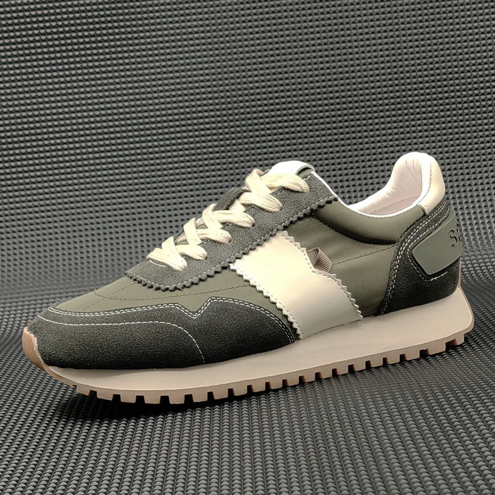 Men Fashion Leather Canvas Casual Training Sneakers