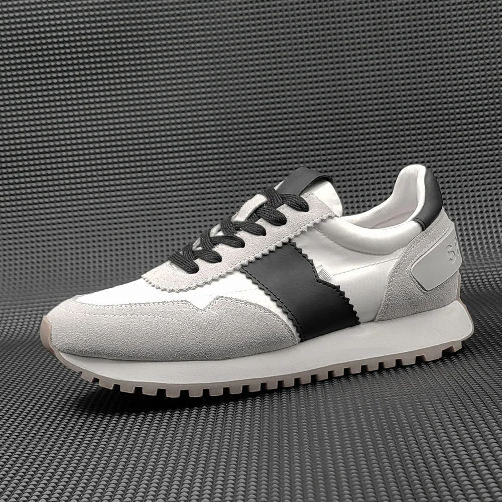 Men Fashion Leather Canvas Casual Training Sneakers