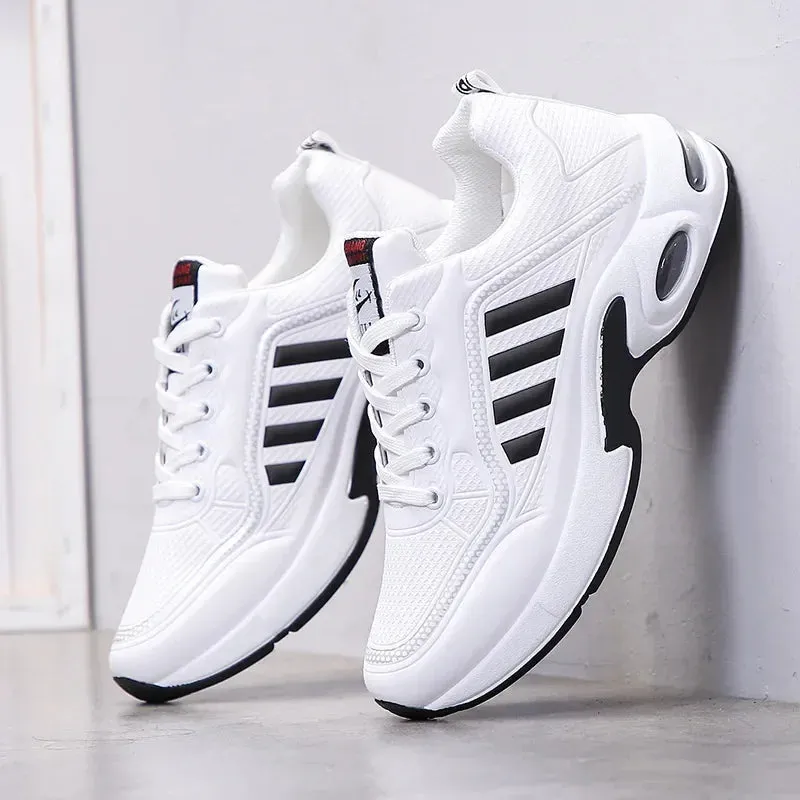 Men's Air Cushion Running Shoes Leather Breathable Casual Shoes  for Men Non Slip Sneakers Luxury Tennis Shoes Zapatillas Hombre