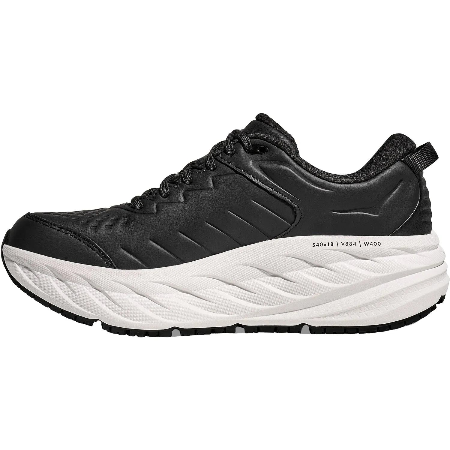 Men's Hoka Bondi SR Carbon Black/White Leather