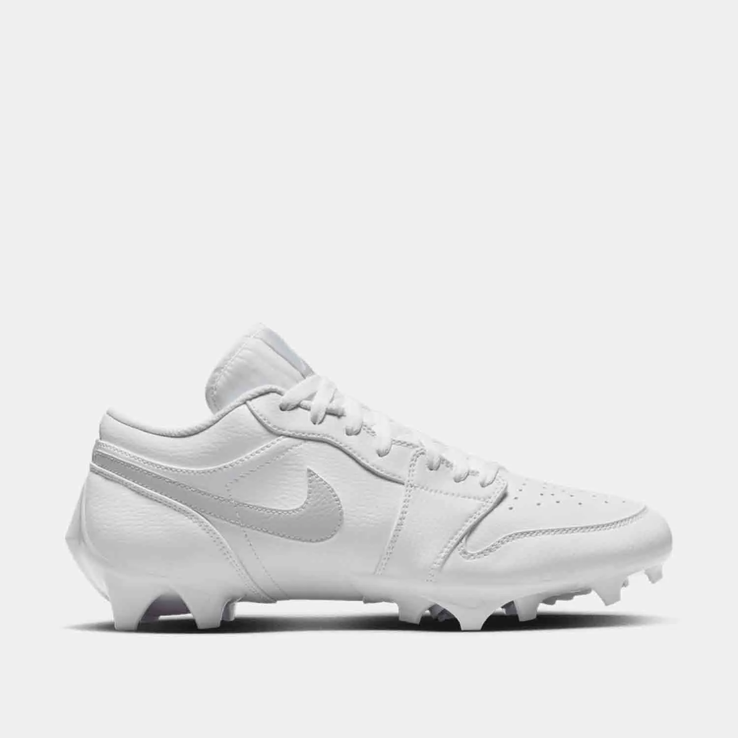 Men's Jordan 1 Low TD Football Cleats, White/Grey Fog