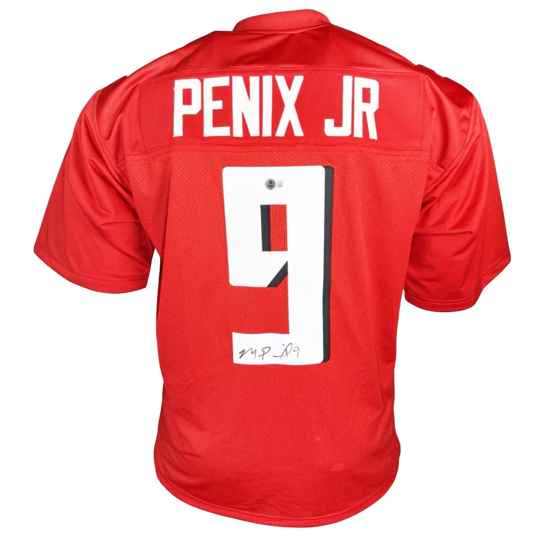 Michael Penix Jr. Signed Atlanta Red Football Jersey (Beckett)