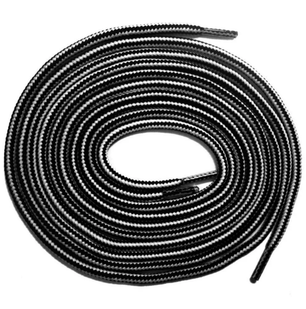 [Midnight Black / Charcoal Grey] 35-36" Round Hiking Shoelaces for Vans