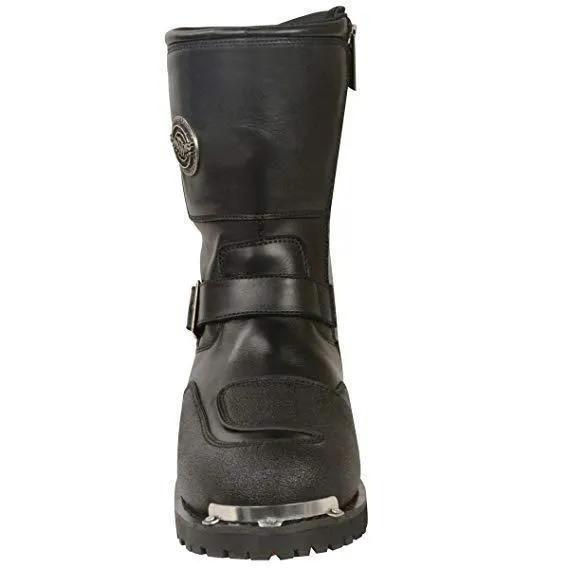 Milwaukee Leather Boots MBM9070 Men's Black Engineer Boots with Reflective Piping and Gear Shift Protection