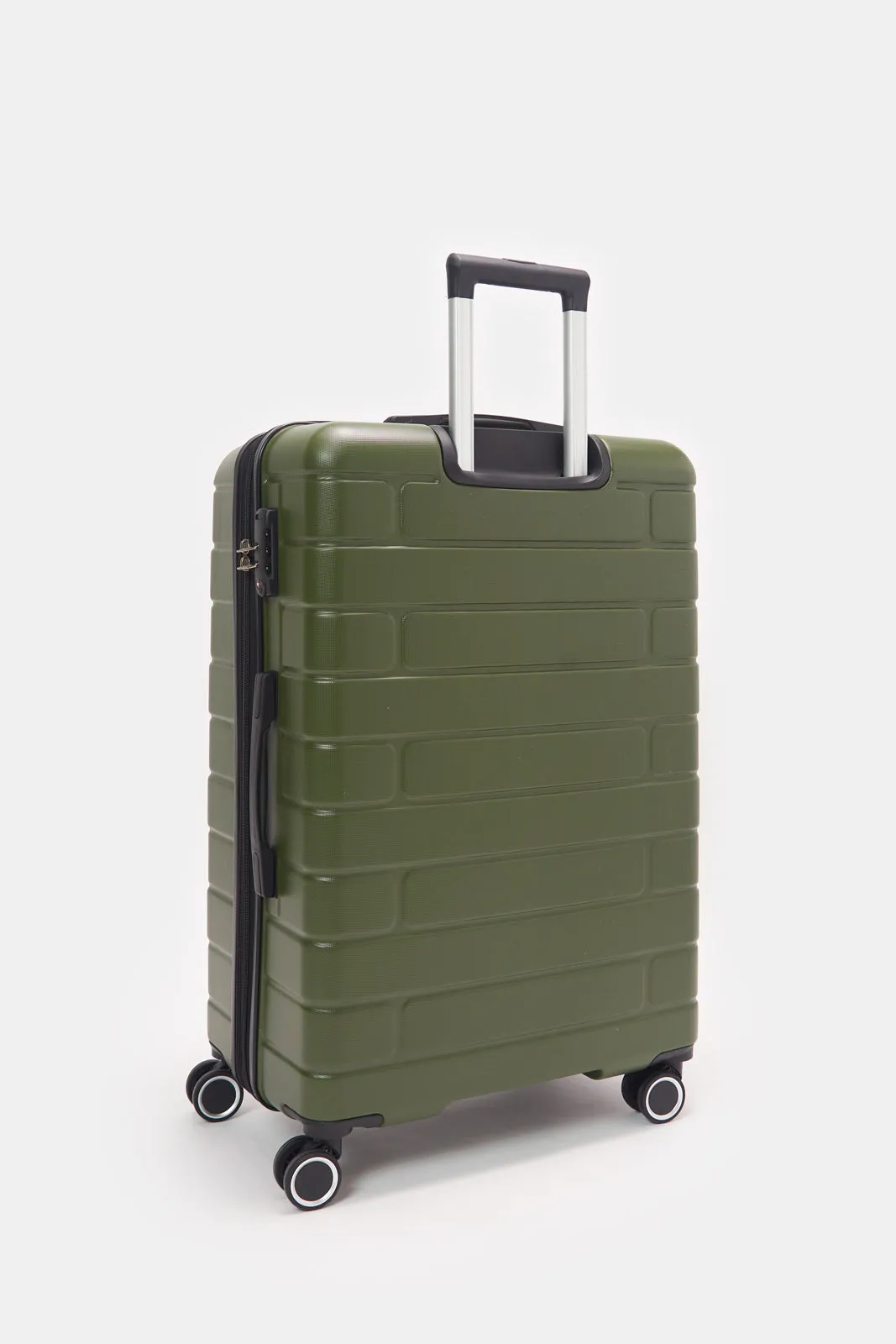 Olive Textured Trolley Luggage (24 Inch)