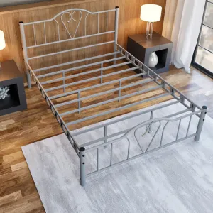 Orkide Metal 5FT King Size Bed Frame - Silver