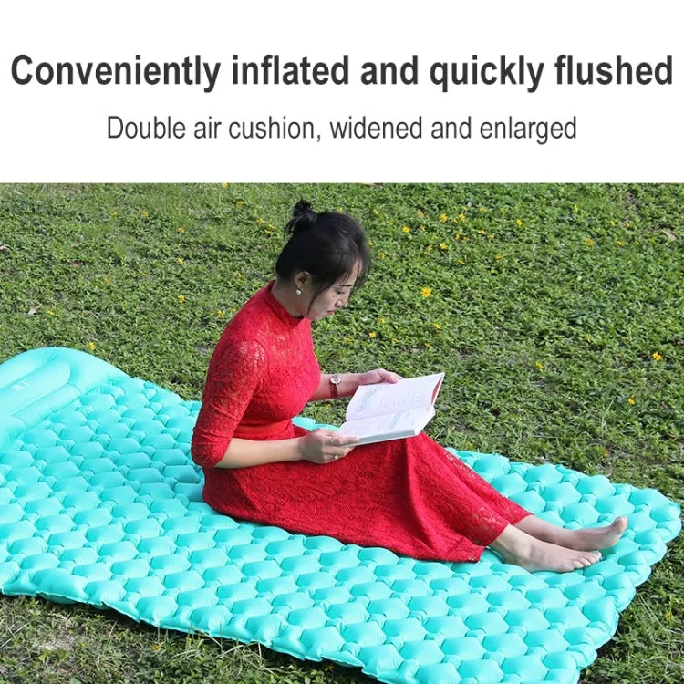 Outdoor Camping, Fishing, and Beach Inflatable Double Cushion Bed, Portable TPU, 76.8 x 46.9 x 6.3 inches (Orange)