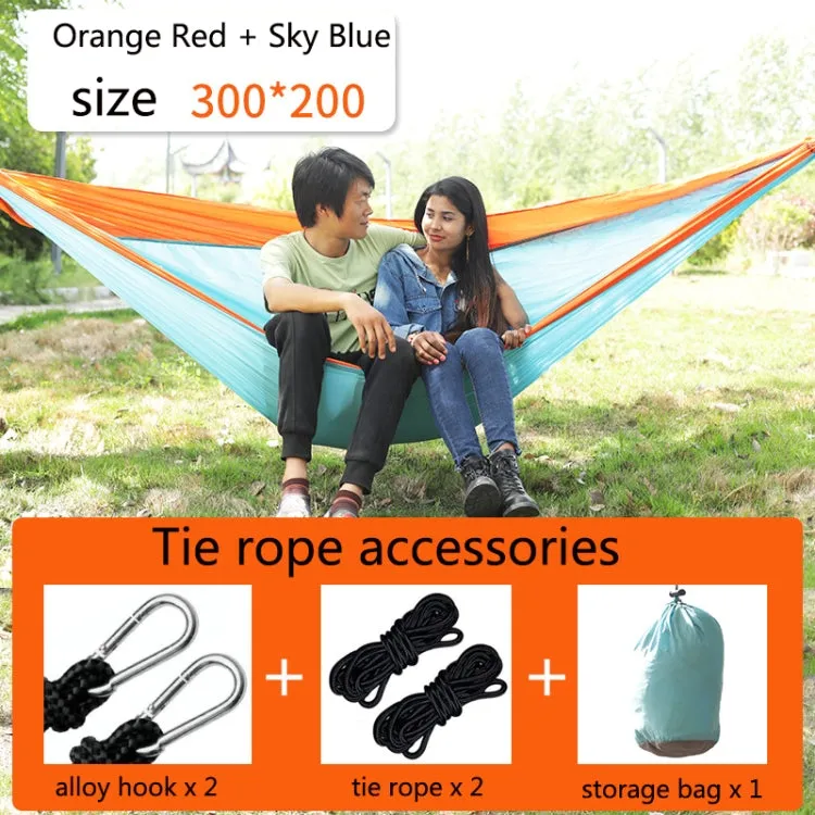 Outdoor Hammock Nylon Parachute Cloth Travel Camping Swing, Style: 3m x 2m (Orange Sky Blue)