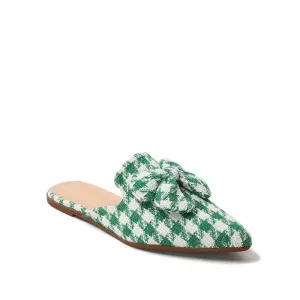 Pointed Bow checkerboard Mules