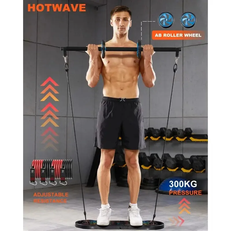 Portable Exercise Equipment with 16 Gym Accessories. Full Body Workout at Home