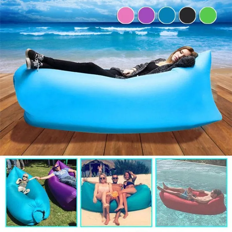 Portable Inflatable Sofa Bed for Camping, Fishing, and Beach, Lazy Air Bed, 78.7 x 27.6 inches (Sapphire Blue)