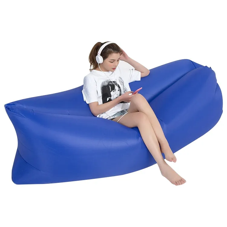 Portable Inflatable Sofa Bed for Camping, Fishing, and Beach, Lazy Air Bed, 78.7 x 27.6 inches (Sapphire Blue)