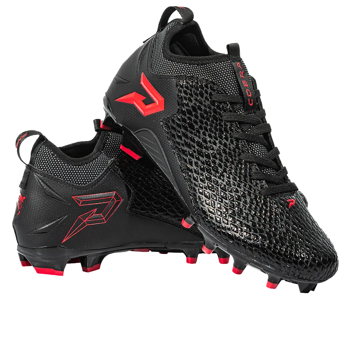 Quantum Speed: Football Cleats - Black Cobra Skin