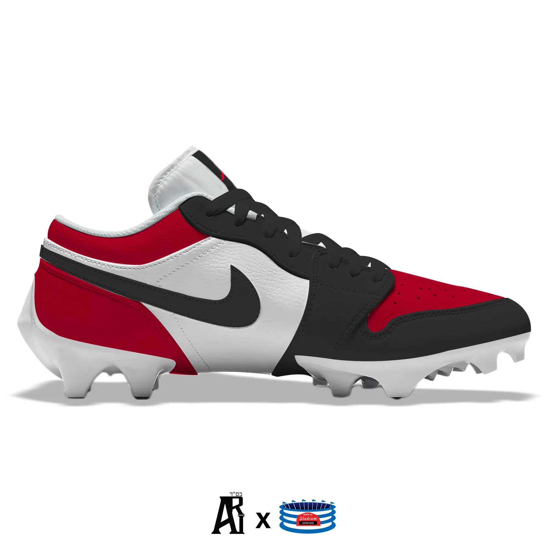 "Bred Toe” Jordan 1 Vapor Edge Low Cleats