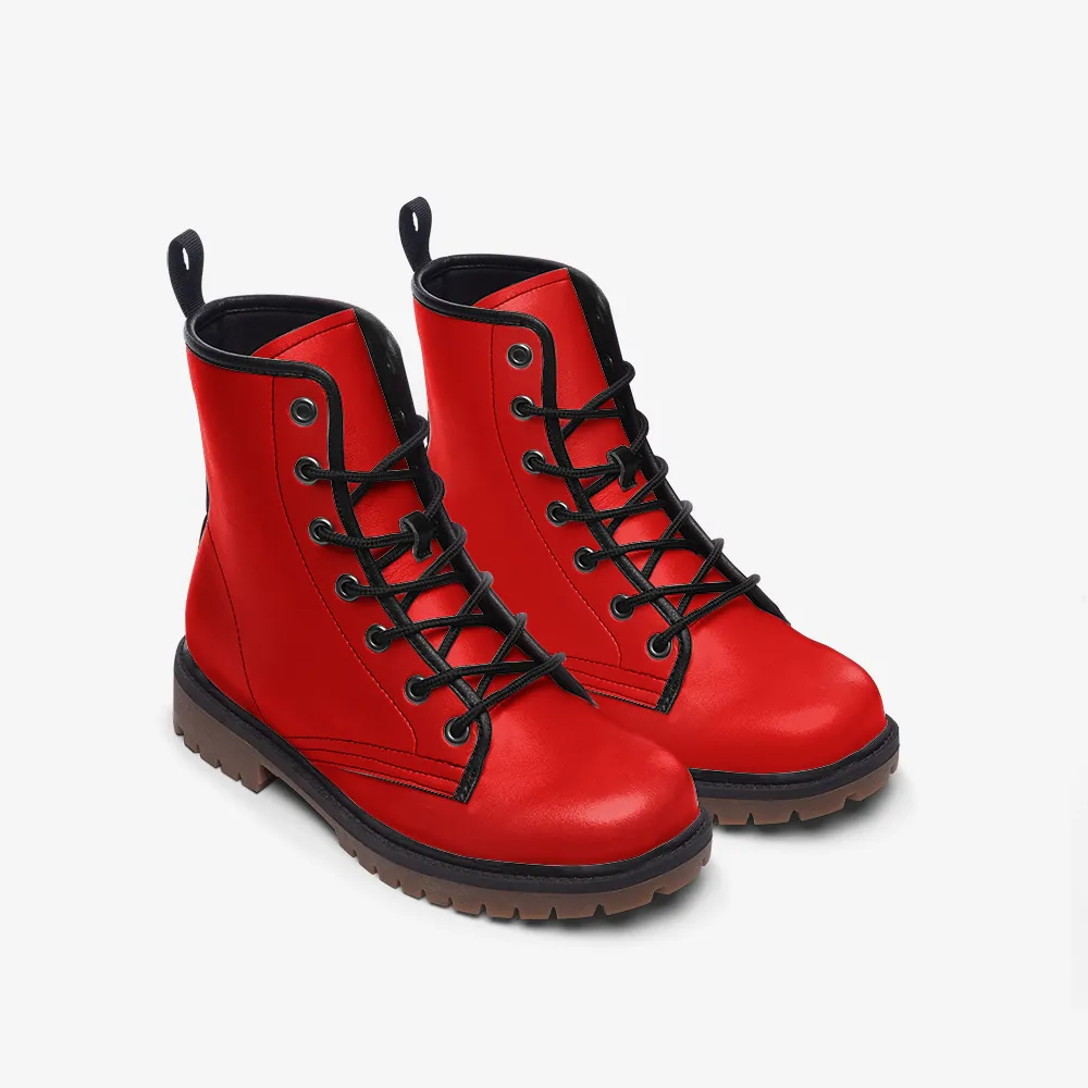 Red Casual Leather Lightweight boots MT