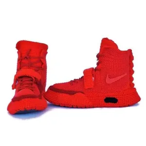 Red October Knitted Slippers Sneakers Custom Booties Shoes Breathable Socks