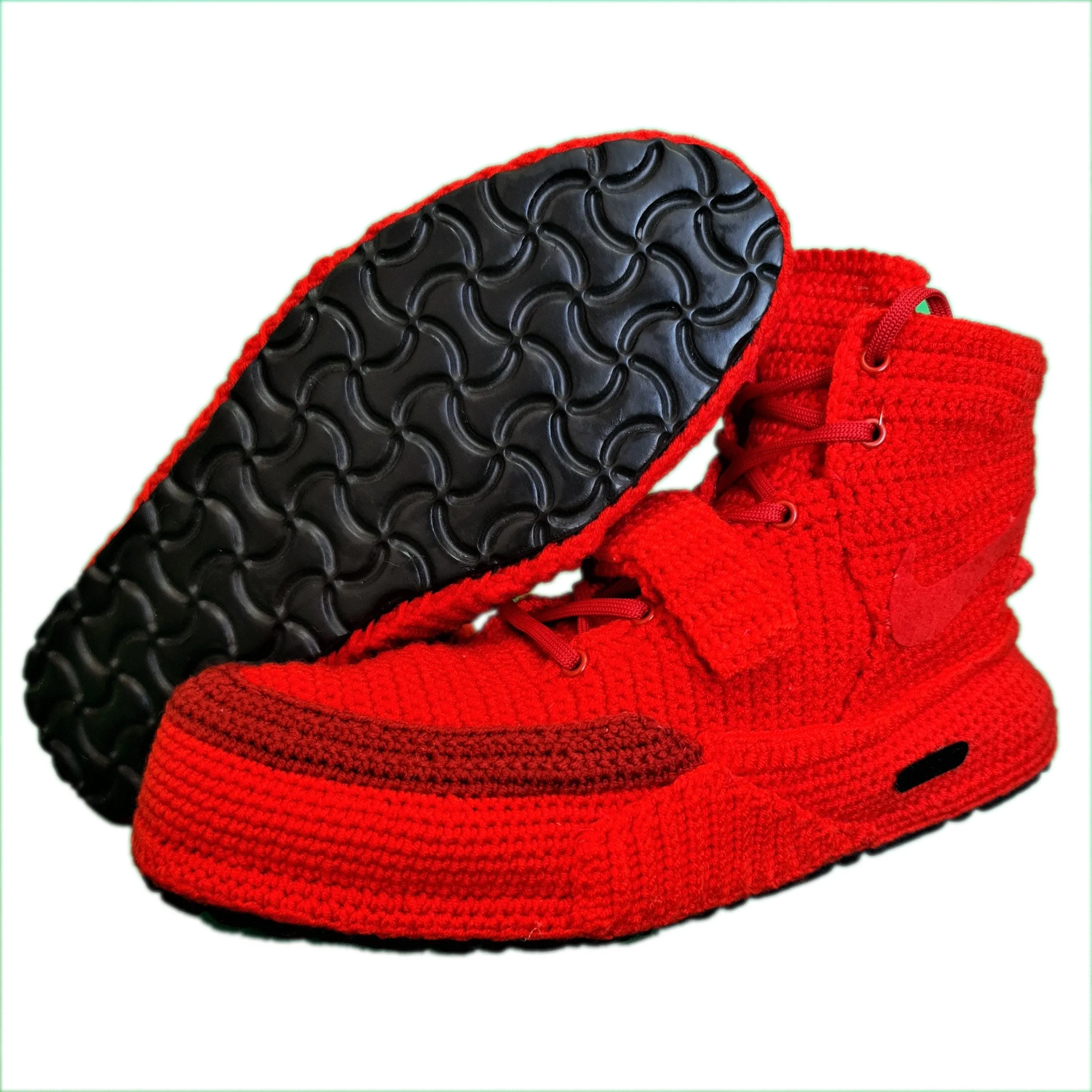 Red October Knitted Slippers Sneakers Custom Booties Shoes Breathable Socks