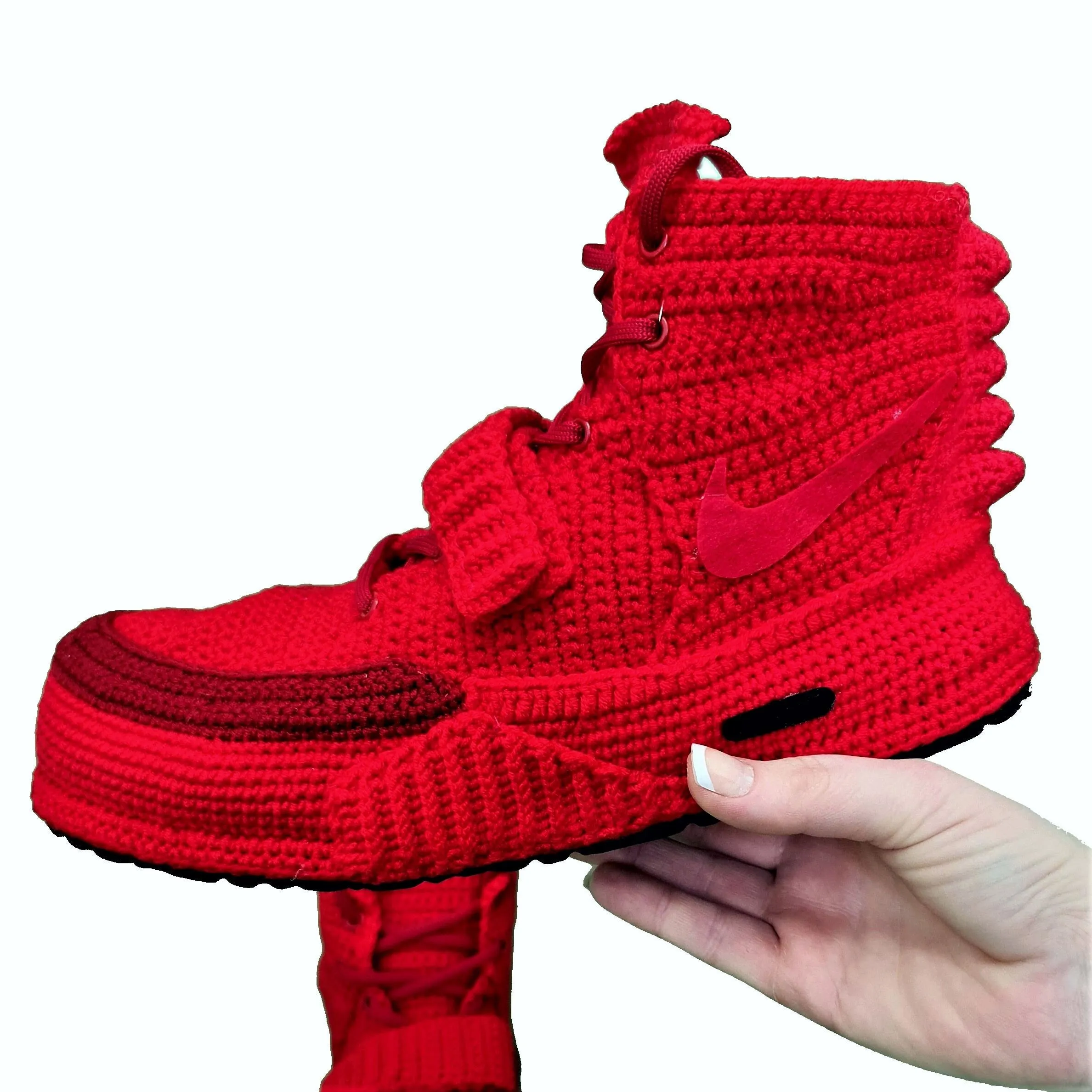 Red October Knitted Slippers Sneakers Custom Booties Shoes Breathable Socks