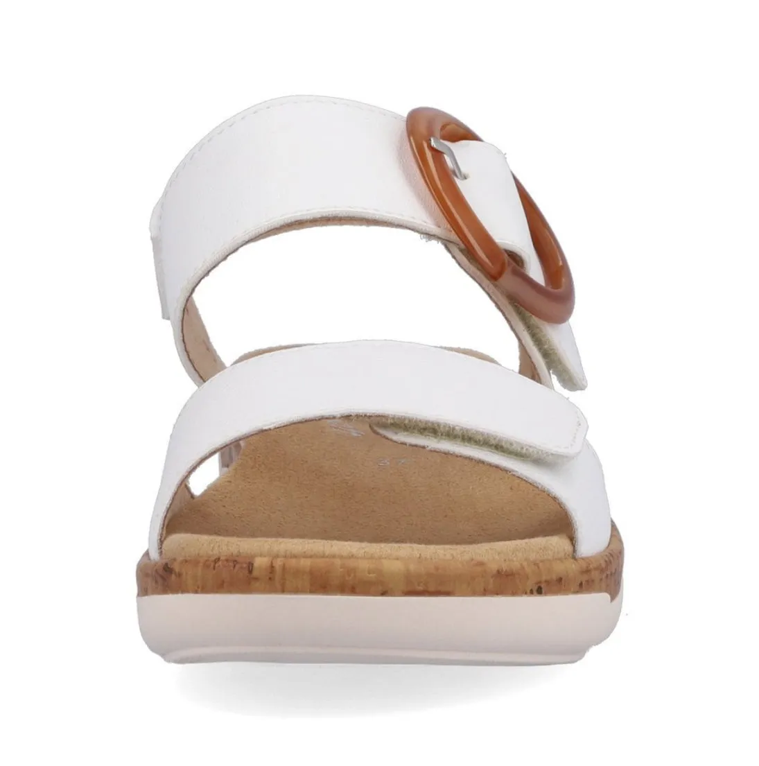 Remonte R6853-80 Rock White Leather Low Wedge Sandals