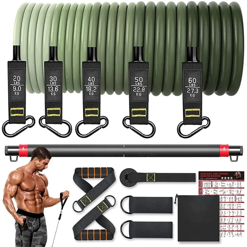 Resistance Band Set with 5 Tubes - Workout Bands