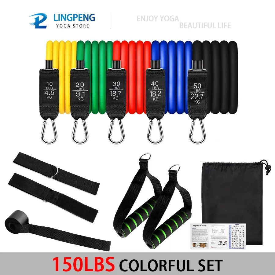 Resistance Band Set with 5 Tubes - Workout Bands