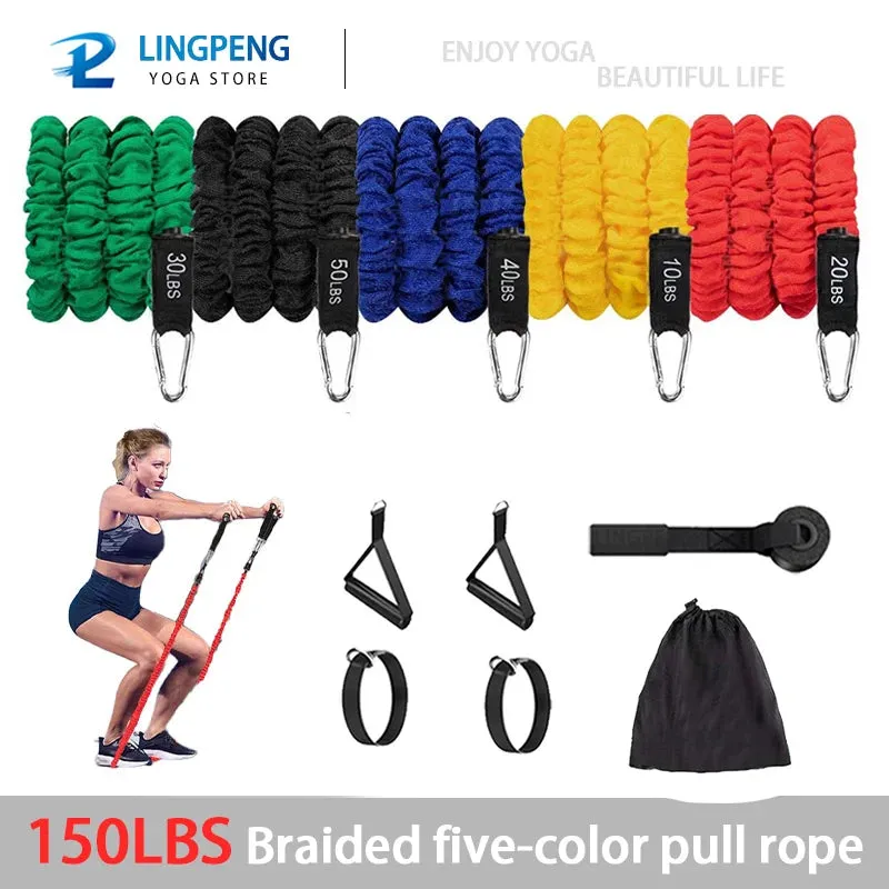 Resistance Band Set with 5 Tubes - Workout Bands