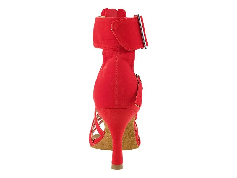 Sera Red Velvet Ruffles Dance Shoe