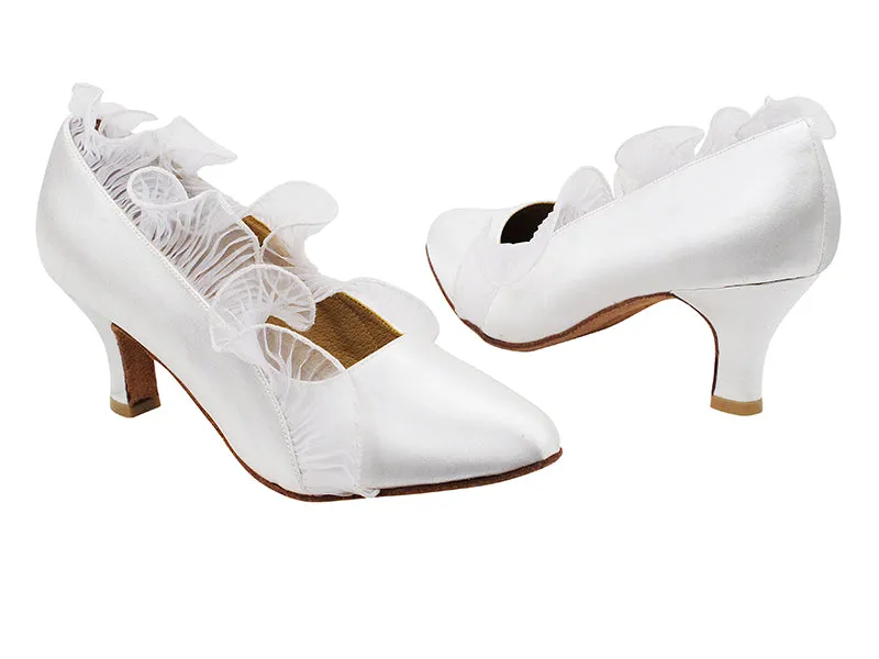 Sera Series Closed Toe White Satin Smooth/Standard Dance Shoe