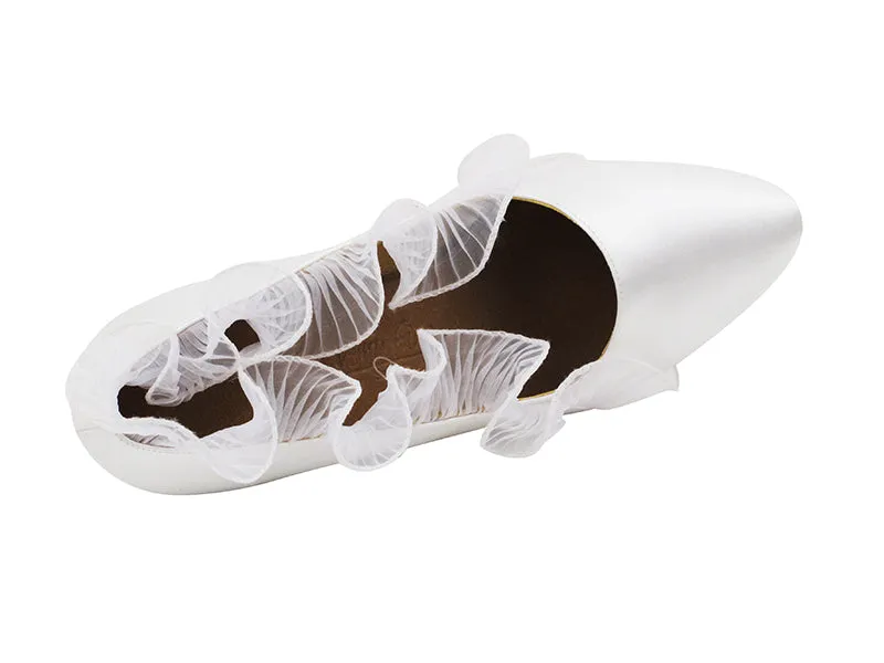 Sera Series Closed Toe White Satin Smooth/Standard Dance Shoe