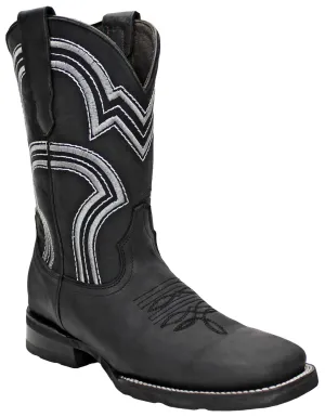 Silverton Weston All Leather Wide Square Toe Boot (Black)