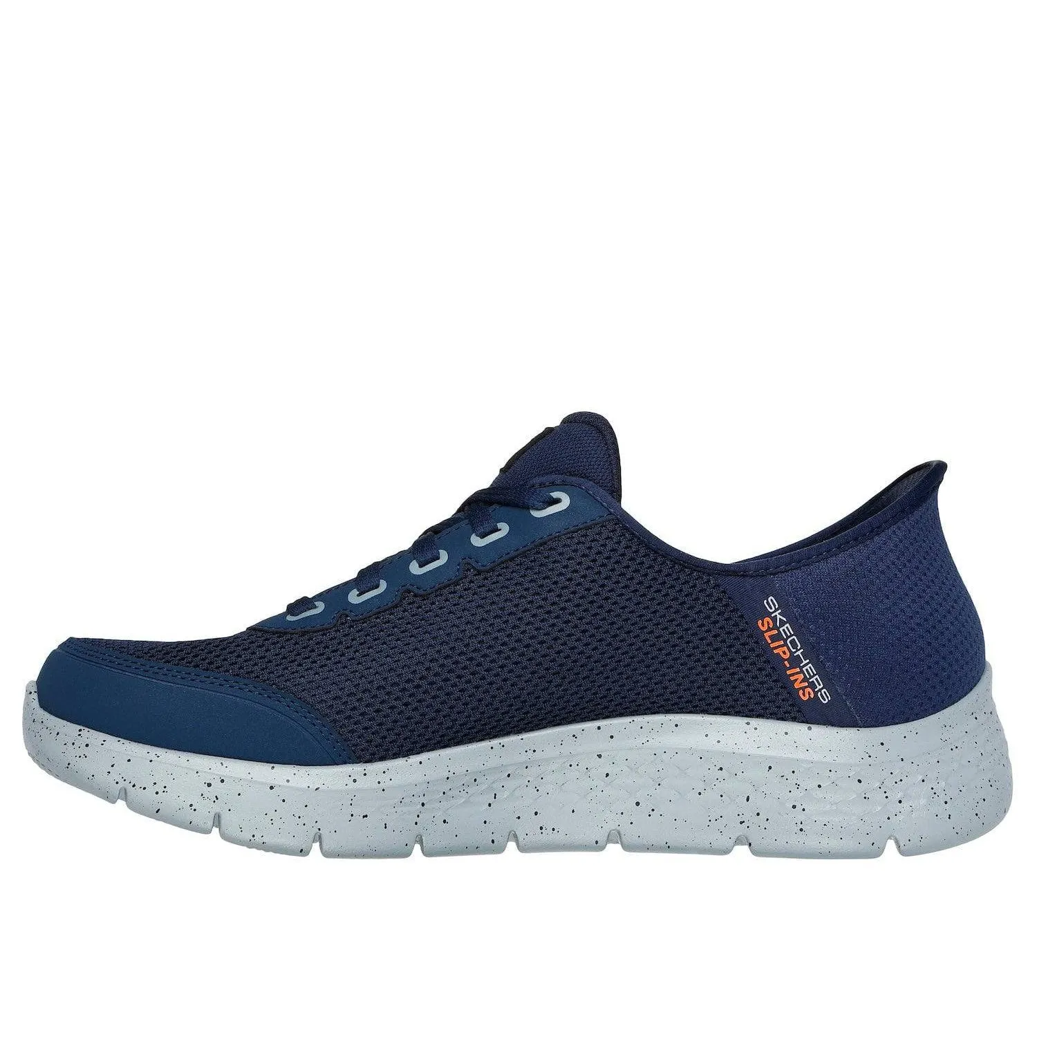 Skechers 216330 Go Walk Flex Waterproof Hands Free Mens Navy Textile Waterproof Slip On Trainers