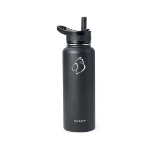 Stainless Steel Water Bottle with 3 Lid | Black | 40oz