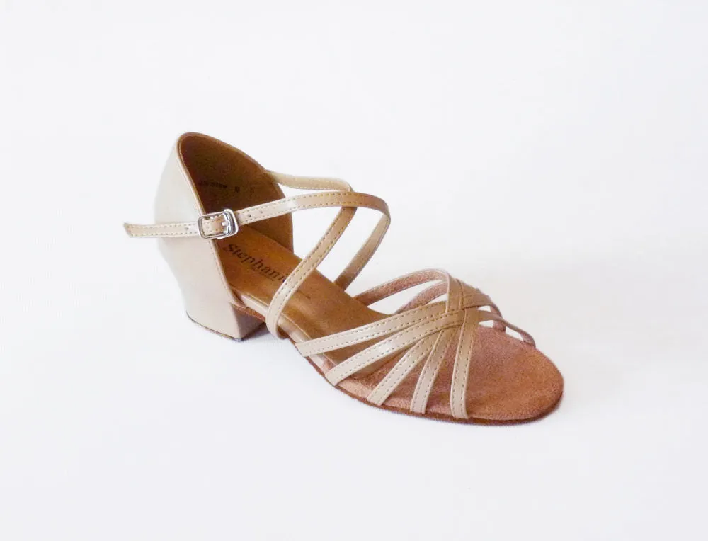 Stephanie Dance Shoes, 16003-51X, Tan Leather, 1.5” Cuban Heel