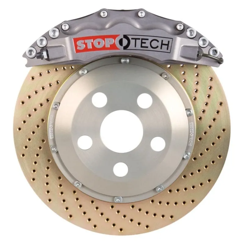 StopTech 06-10 BMW M5 E60 Front BBK w/Trophy ST-60 Calipers Zinc Drilled 380x35 Rotor Pads and Lines