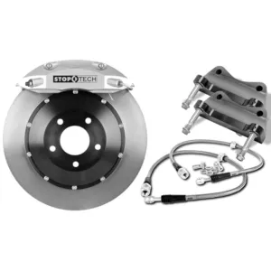 StopTech 06-10 BMW M5 E60 Front BBK w/Trophy ST-60 Calipers Zinc Drilled 380x35 Rotor Pads and Lines