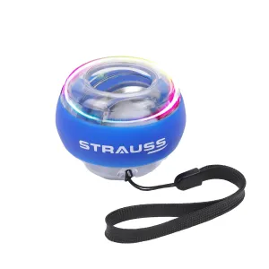 Strauss Wrist Gyro Ball|Ideal For Wrist Training, Strengthening Arms, Fingers, Wrist Bones and Muscle |Power Wrist Ball, Hand Enhancer, Exerciser,Self-Starting Wrist Trainer Ball with LED Light,(Blue)